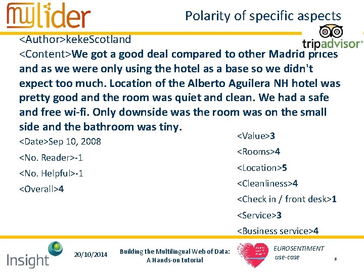 Polarity of specific aspects <Author>keke. Scotland <Content>We got a good deal compared to other Polarity of specific aspects <Author>keke. Scotland <Content>We got a good deal compared to other