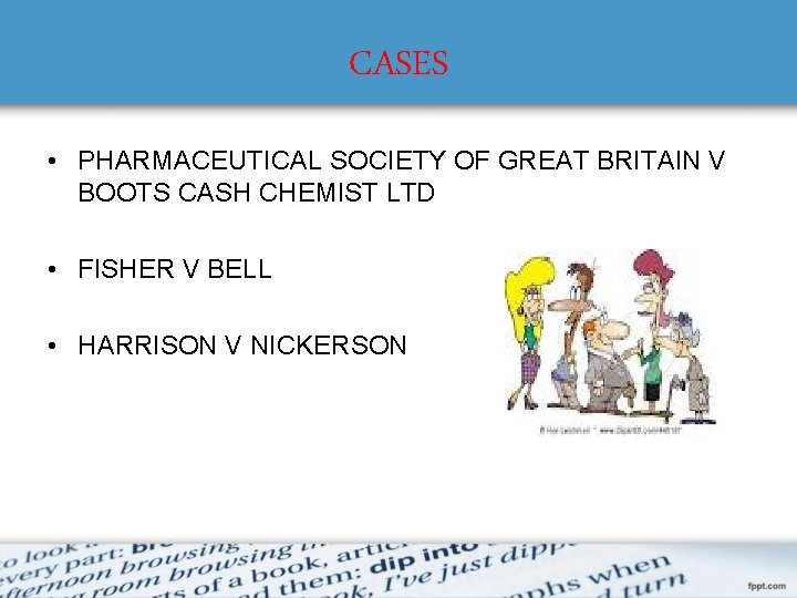 CASES • PHARMACEUTICAL SOCIETY OF GREAT BRITAIN V BOOTS CASH CHEMIST LTD • FISHER