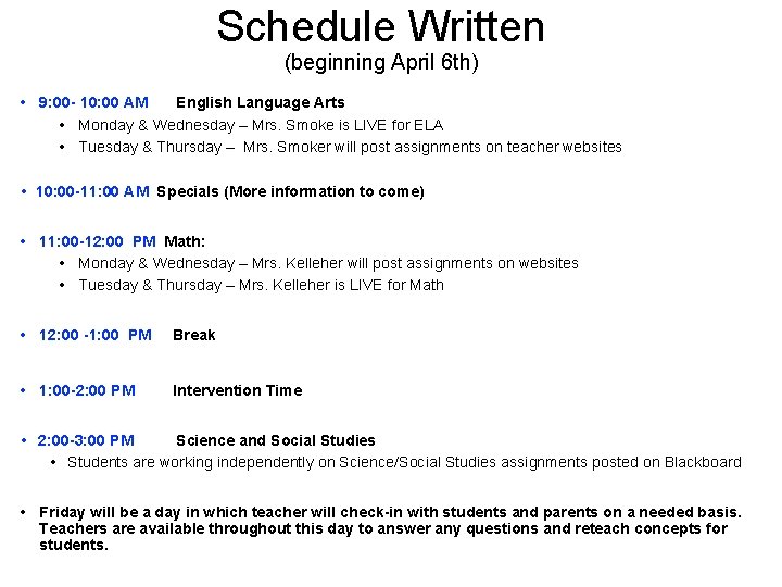 Virtual Learning With Microsoft Teams Schedule Visual Time