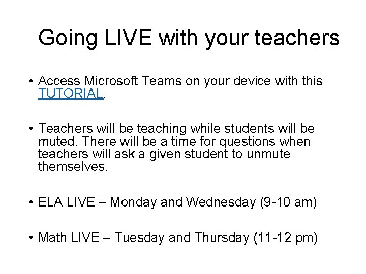 Virtual Learning With Microsoft Teams Schedule Visual Time