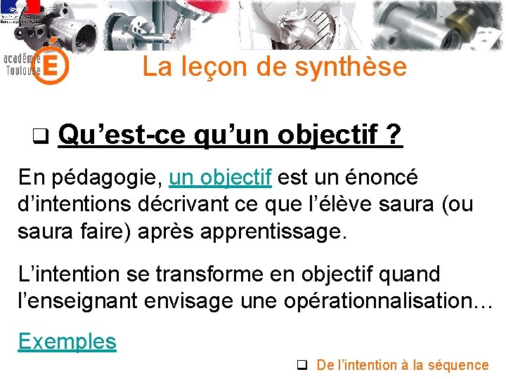 La leon de synthse q Un constat Une