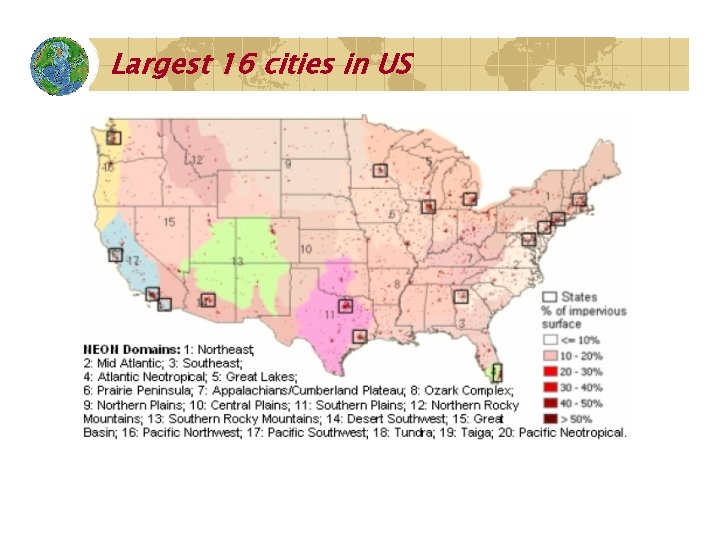 Largest 16 cities in US 