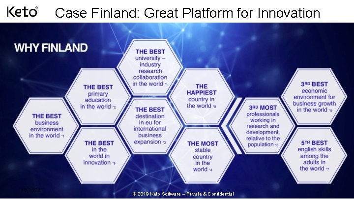 Case Finland: Great Platform for Innovation 18. 2. 2021 © 2019 Keto Software –