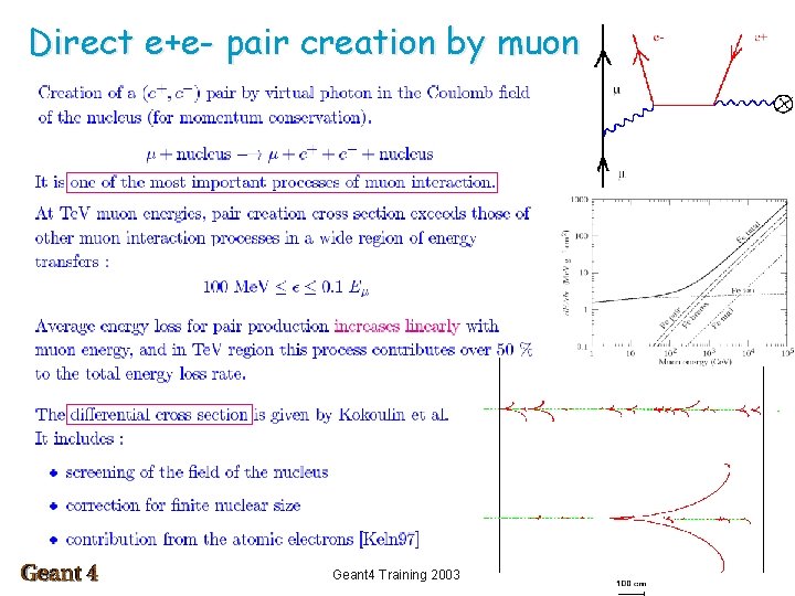 Direct e+e- pair creation by muon Geant 4 Training 2003 