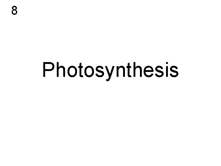 8 Photosynthesis 