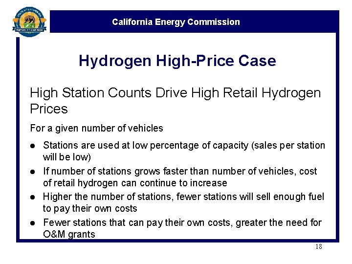 California Energy Commission Hydrogen High-Price Case High Station Counts Drive High Retail Hydrogen Prices