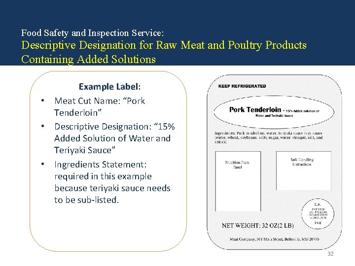 Food Safety and Inspection Service: Descriptive Designation for Raw Meat and Poultry Products Containing