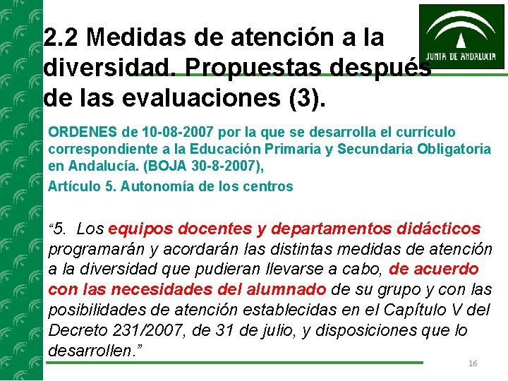 2. 2 Medidas de atención a la diversidad. Propuestas después de las evaluaciones (3).