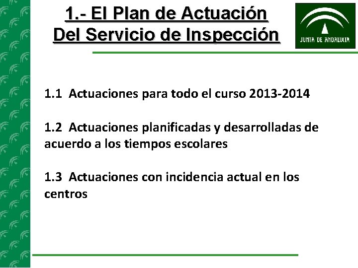 1. - El Plan de Actuación Del Servicio de Inspección 1. 1 Actuaciones para