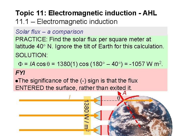 Topic 11: Electromagnetic induction - AHL 11. 1 – Electromagnetic induction 1380 W /