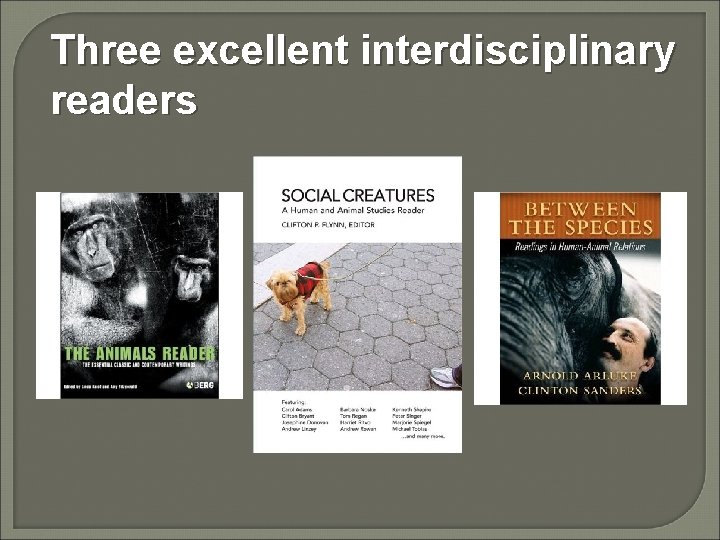 Three excellent interdisciplinary readers 