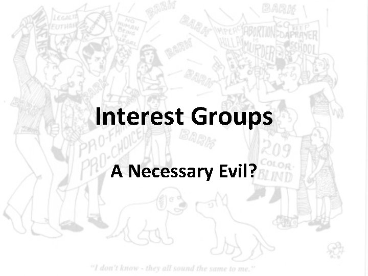 Interest Groups A Necessary Evil? Interest Groups A Necessary Evil?