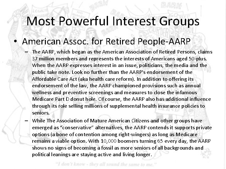 Most Powerful Interest Groups • American Assoc. for Retired People-AARP – The AARP, which Most Powerful Interest Groups • American Assoc. for Retired People-AARP – The AARP, which