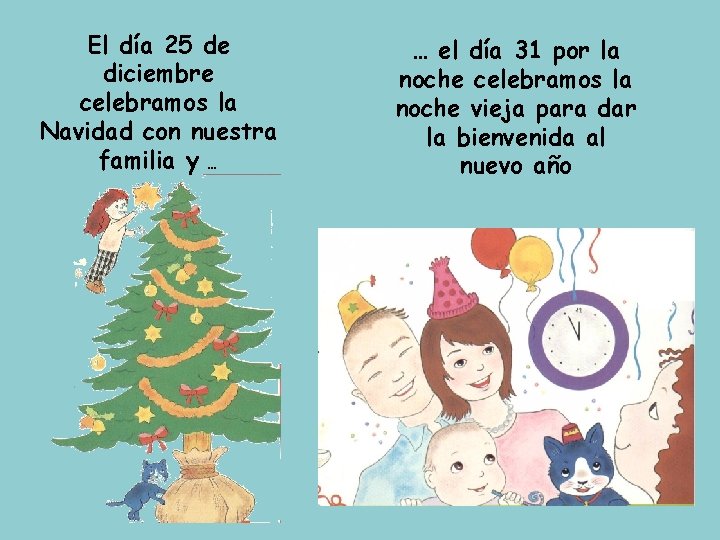 El día 25 de diciembre celebramos la Navidad con nuestra familia y … …