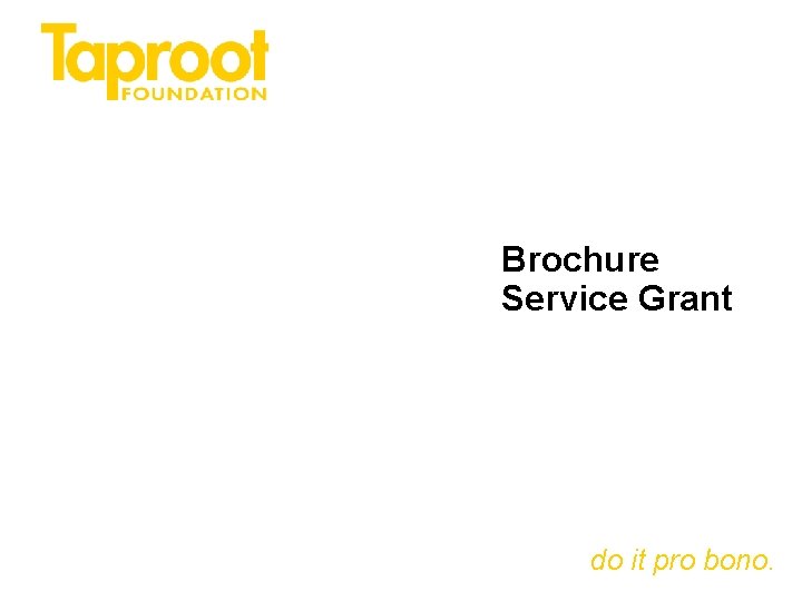 Brochure Service Grant do it pro bono. 