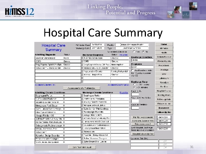 Hospital Care Summary 31 