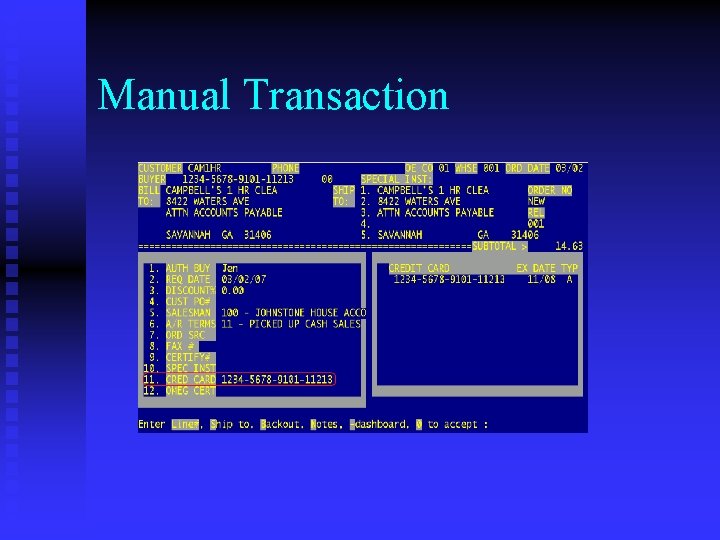 Manual Transaction 