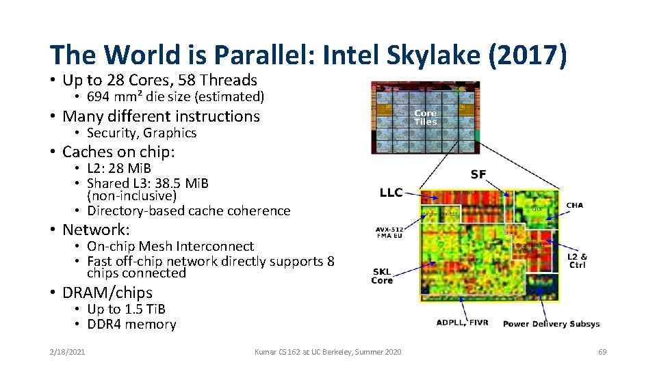 The World is Parallel: Intel Skylake (2017) • Up to 28 Cores, 58 Threads