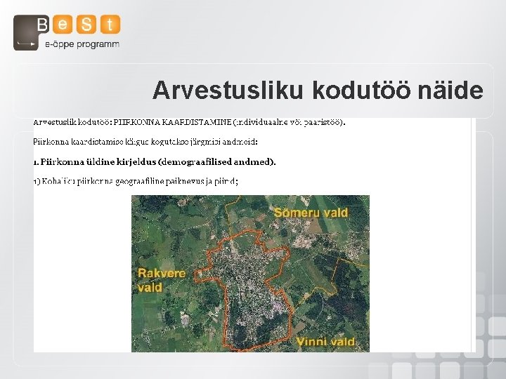 Arvestusliku kodutöö näide 