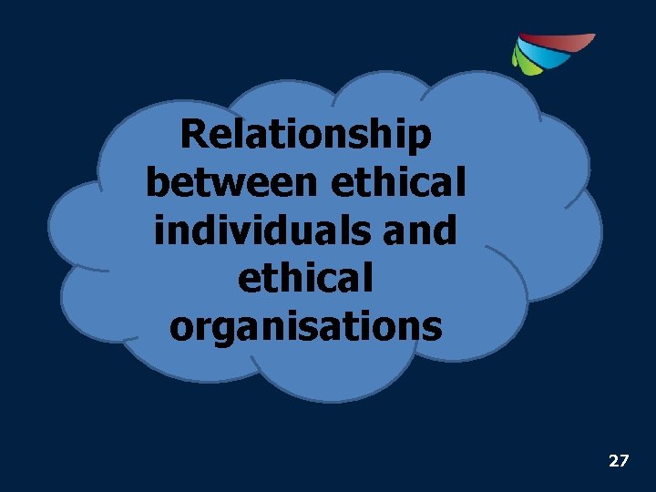 Relationship between ethical individuals and ethical organisations 27 