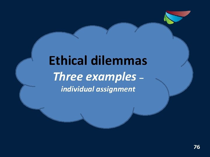 Ethical dilemmas Three examples – individual assignment 76 