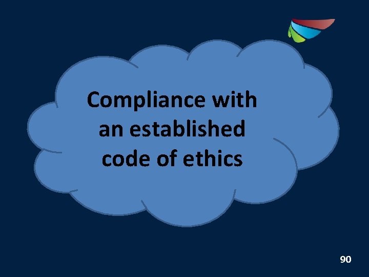 Compliance with an established code of ethics 90 