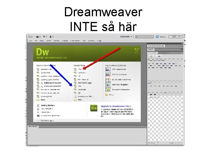 Dreamweaver INTE så här 