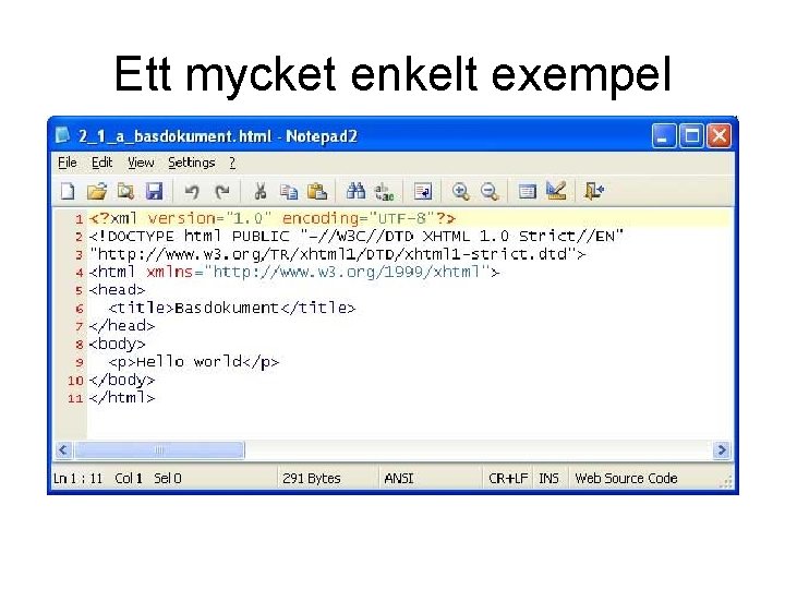 Ett mycket enkelt exempel 