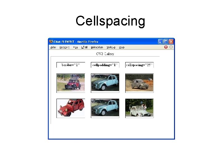 Cellspacing 