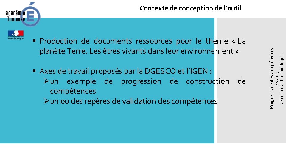 § Production de documents ressources pour le thème « La planète Terre. Les êtres § Production de documents ressources pour le thème « La planète Terre. Les êtres