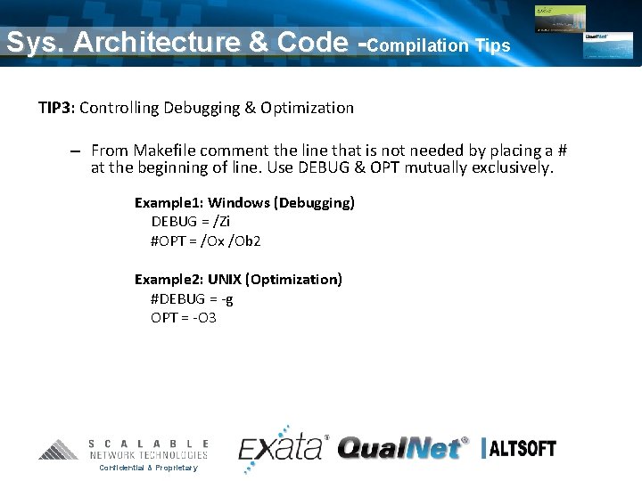 Sys. Architecture & Code -Compilation Tips TIP 3: Controlling Debugging & Optimization – From