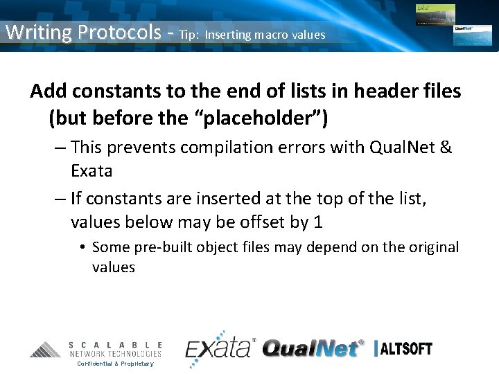 Writing Protocols - Tip: Inserting macro values Add constants to the end of lists