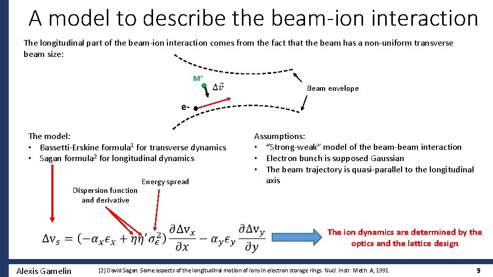 A model to describe the beam-ion interaction The longitudinal part of the beam-ion interaction