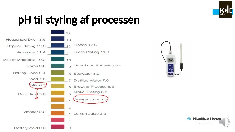p. H til styring af processen 