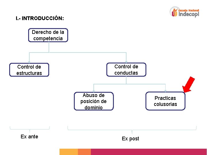 I. - INTRODUCCIÓN: Derecho de la competencia Control de conductas Control de estructuras Abuso