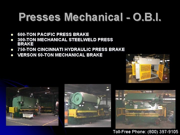 Presses Mechanical - O. B. I. l l 600 -TON PACIFIC PRESS BRAKE 300