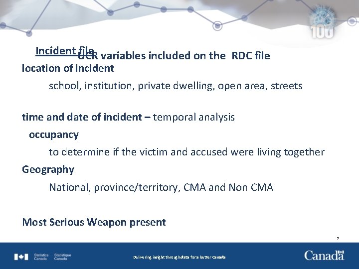 Incident UCR file variables included on the RDC file location of incident school, institution,