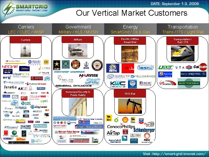 Our Vertical Market Customers Carriers Government Energy Transportation LEC / CLEC / WISP Military