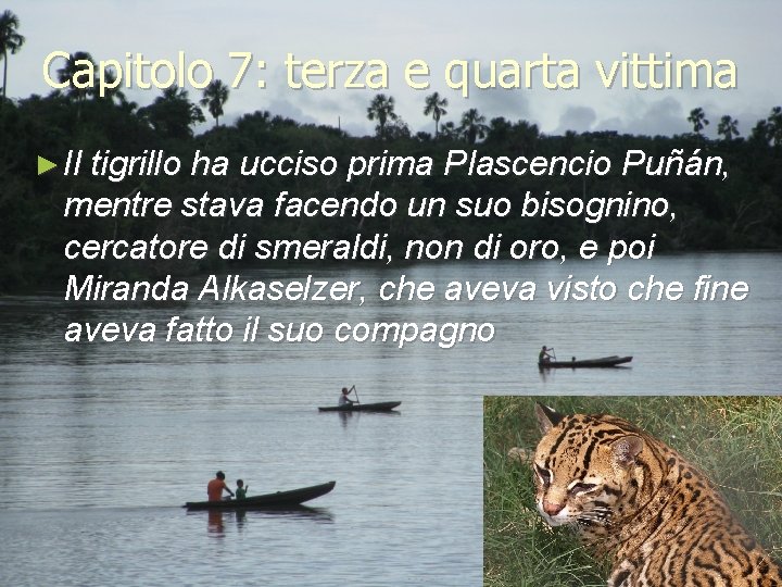 Capitolo 7: terza e quarta vittima ► Il tigrillo ha ucciso prima Plascencio Puñán,