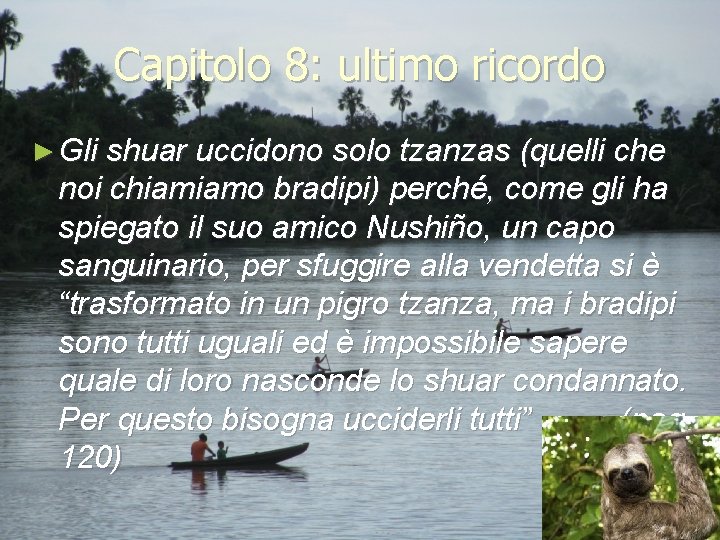 Capitolo 8: ultimo ricordo ► Gli shuar uccidono solo tzanzas (quelli che noi chiamiamo