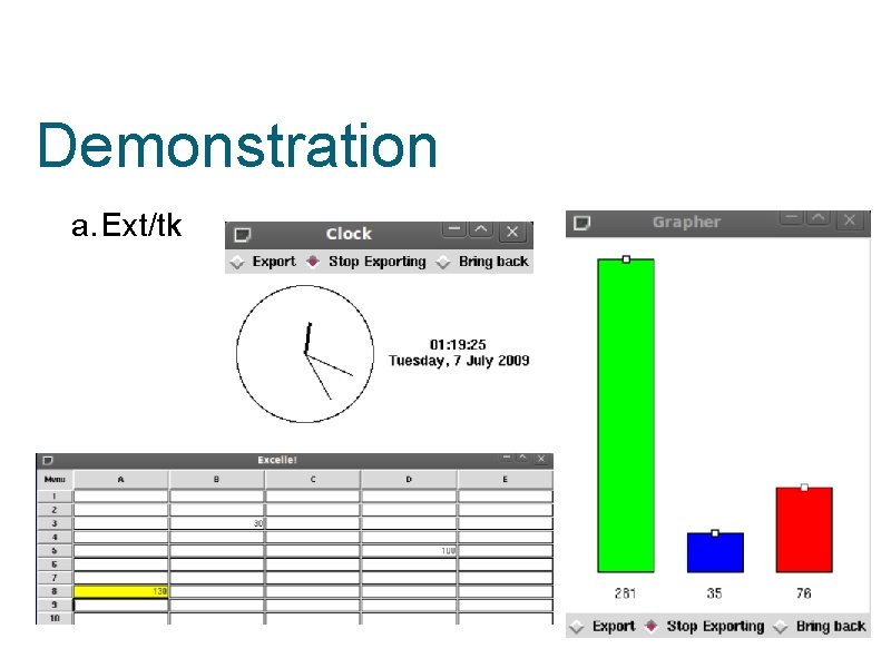 Demonstration a. Ext/tk 