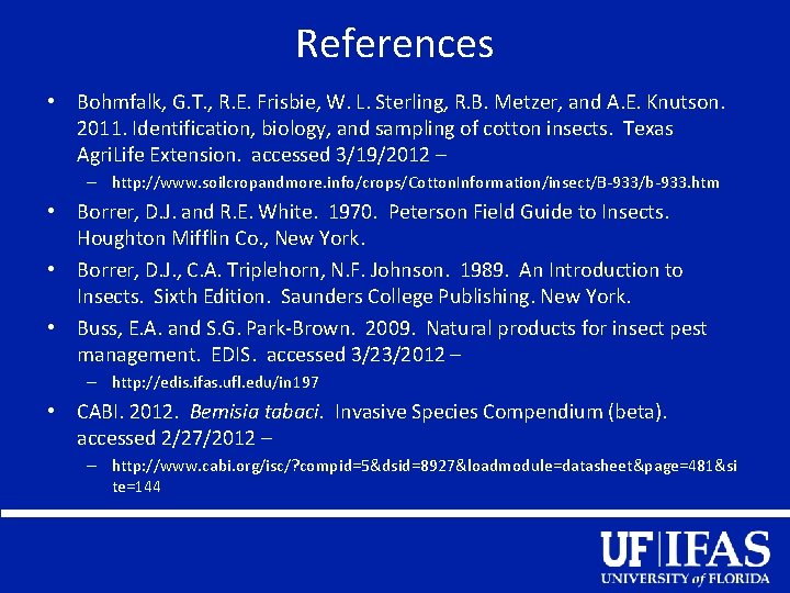 References • Bohmfalk, G. T. , R. E. Frisbie, W. L. Sterling, R. B.