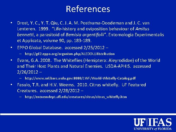 References • Drost, Y. C. , Y. T. Qiu, C. J. A. M. Posthuma-Doodeman