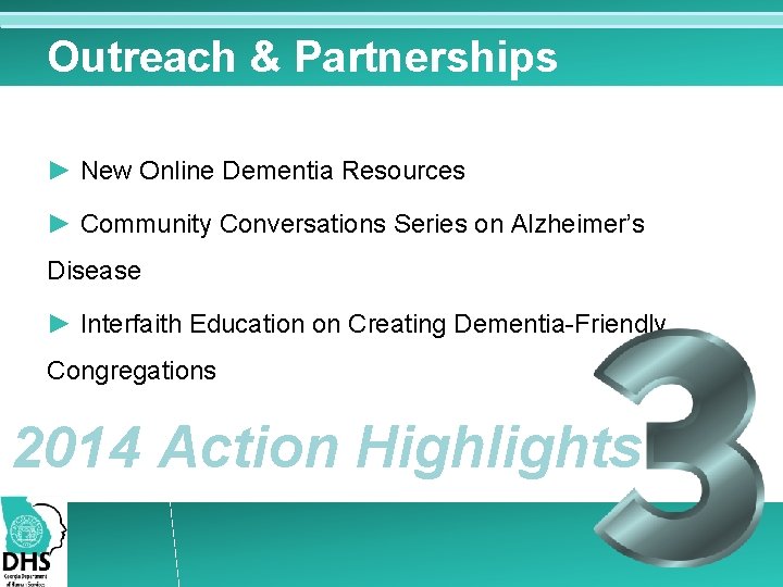 Outreach & Partnerships ► New Online Dementia Resources ► Community Conversations Series on Alzheimer’s