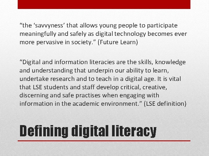 “the ‘savvyness’ that allows young people to participate meaningfully and safely as digital technology