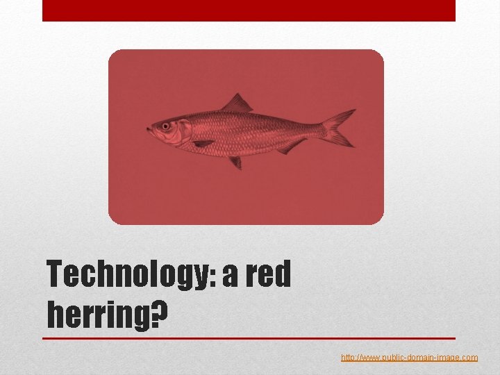 Technology: a red herring? http: //www. public-domain-image. com 