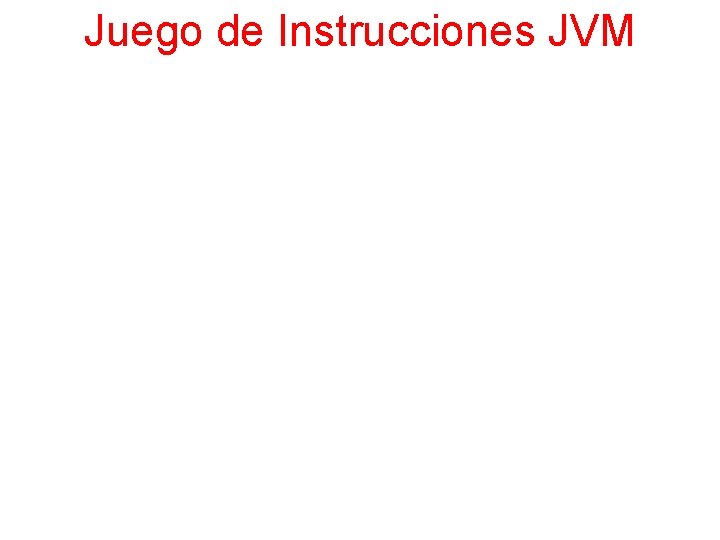 Juego de Instrucciones JVM 