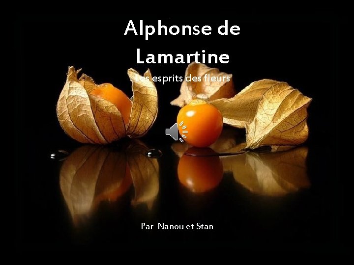 Alphonse de Lamartine Les esprits des fleurs Par Nanou et Stan 