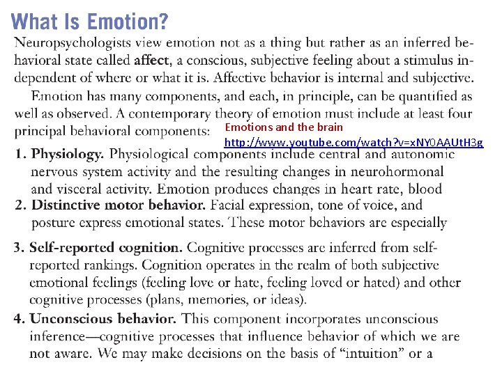 Emotions and the brain http: //www. youtube. com/watch? v=x. NY 0 AAUt. H 3 Emotions and the brain http: //www. youtube. com/watch? v=x. NY 0 AAUt. H 3