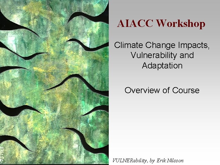 AIACC Workshop Climate Change Impacts Vulnerability and Adaptation